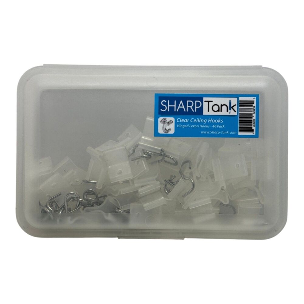 Sharp Tank Clear Ceiling Hooks Hinged Lexon 40 Pack Plastic Metal Hangers